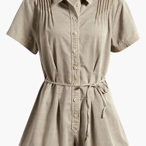 Women's FREE PEOPLE grey/green Button-Up Jumpsuit-romper-HUGE SALE